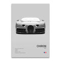 Toile Imprimée Bugatti Chiron (Gris)