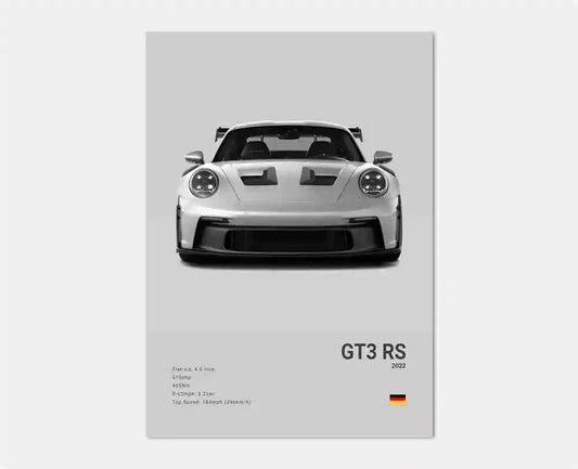 Toile Imprimée Porsche GT3 RS 2022 (Gris)