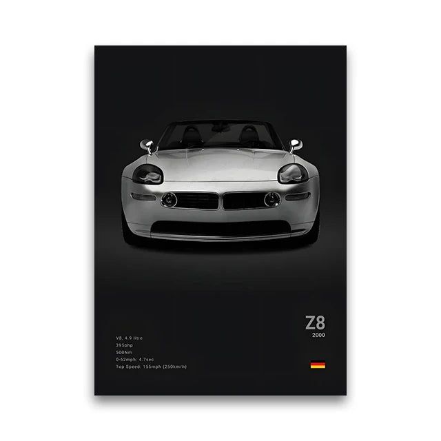 Toile Imprimée BMW Z8 (Noir)