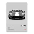 Toile Imprimée Ford GT 2004 (Gris)
