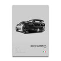 Toile Imprimée Lamborghini Sesto Elemento (Gris)
