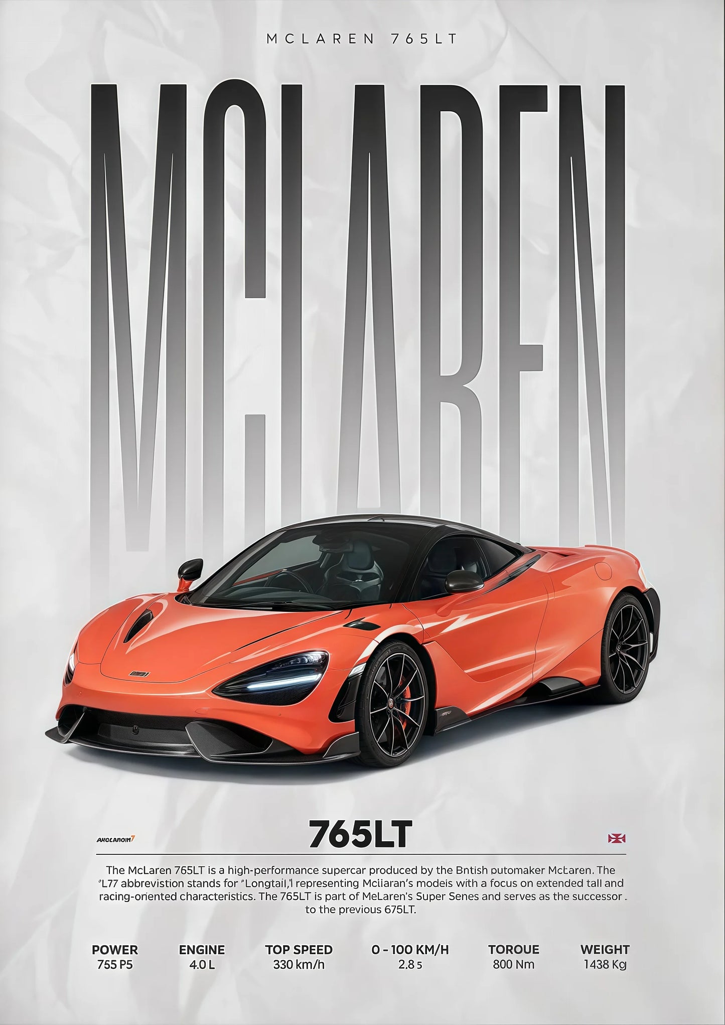 Toile Mclaren 765LT